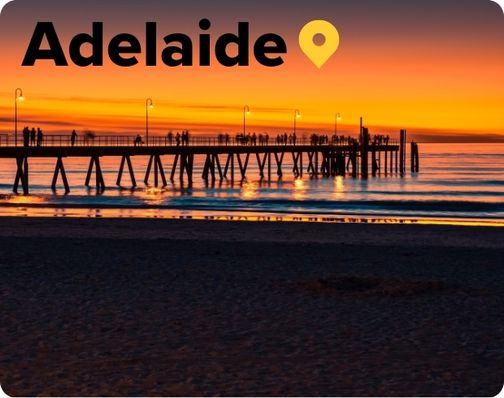 Glenelg Jetty at sunset Adelaide Victoria 